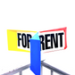 Rotating "for rent" with magnet base