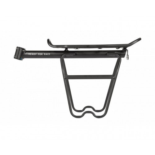 Cable bike rack with sides for bags
